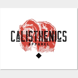 CALISTHENICS APPAREL - red bear graphic Posters and Art